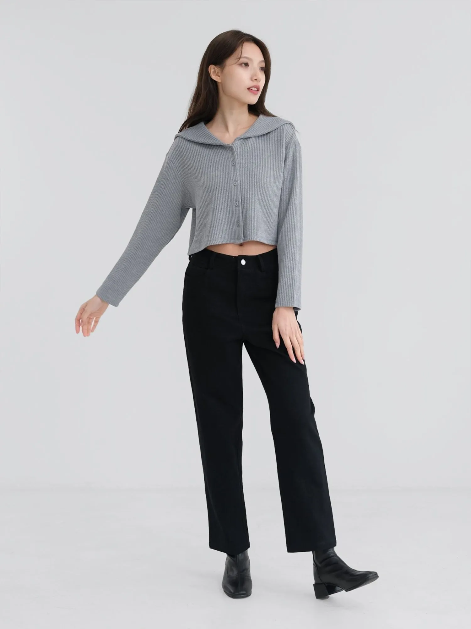 Straight-Leg Twill Trousers