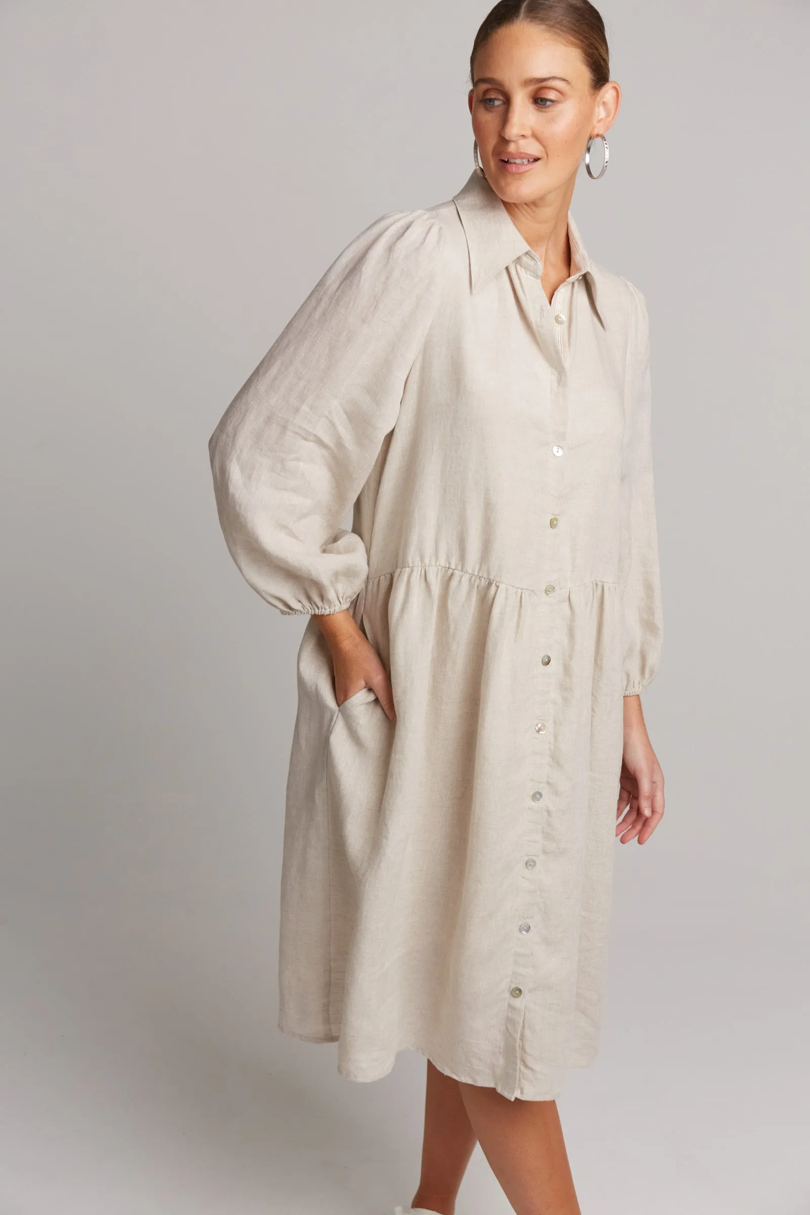 Studio Midi Shirt Dress - Tusk