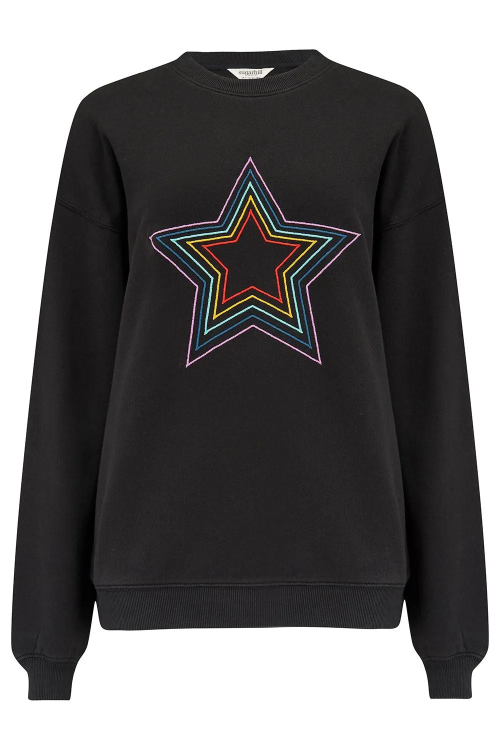 Sugarhill Brighton Black Rainbow Star Noah Sweatshirt