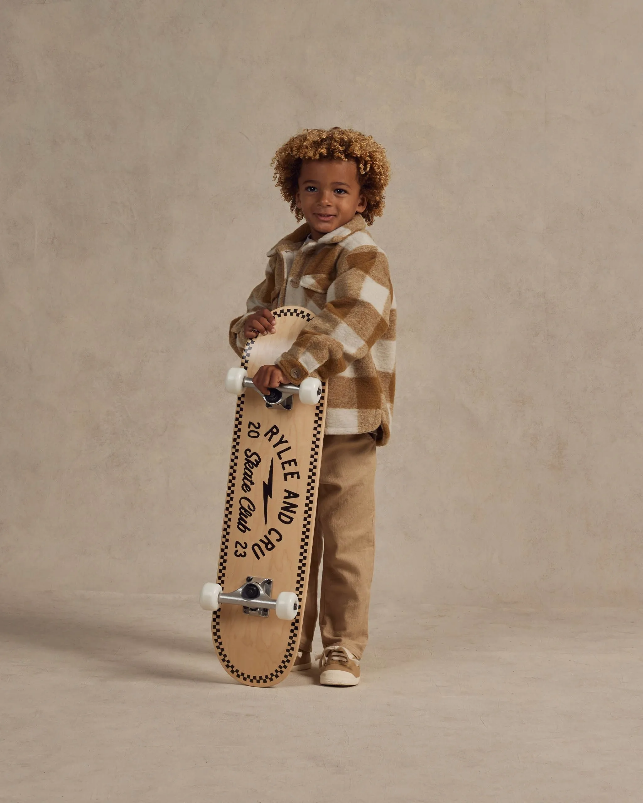 The Shearling Chore Coat by Rylee   Cru - Brass Checker - KIDS