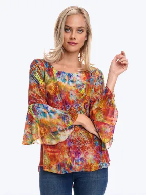 Tianello print "Jinya" Washable Silk "Trey" Blouse