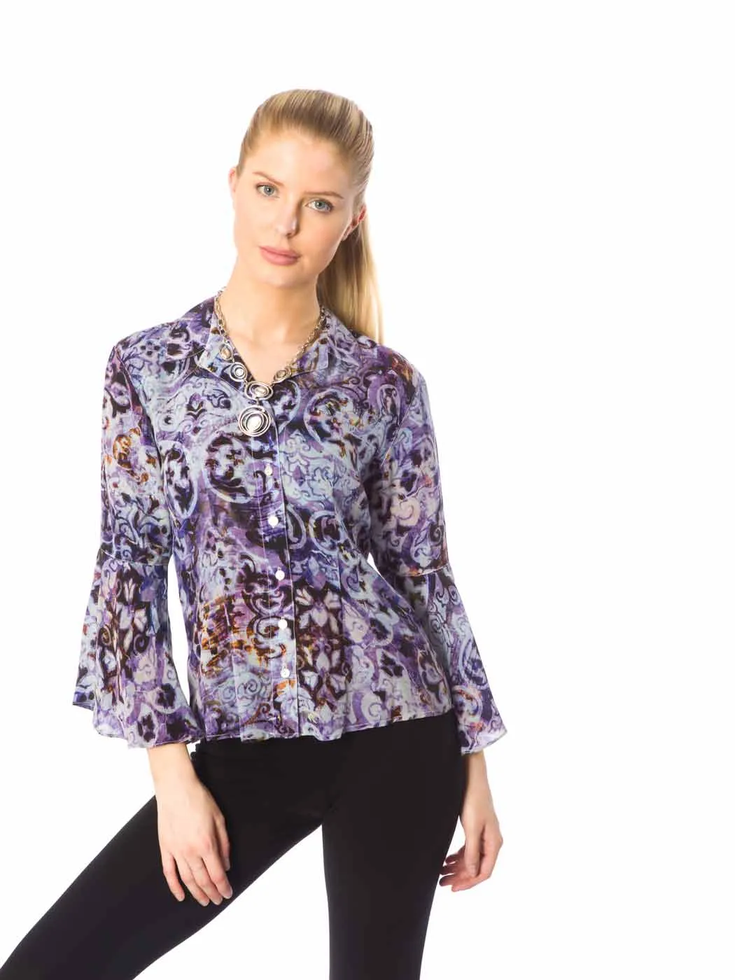 Tianello Washable Silk Print "Devesa" Blouse