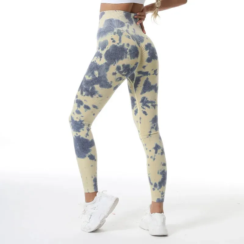 Tie Dye Print High Elastic Fitness Yoga Legging