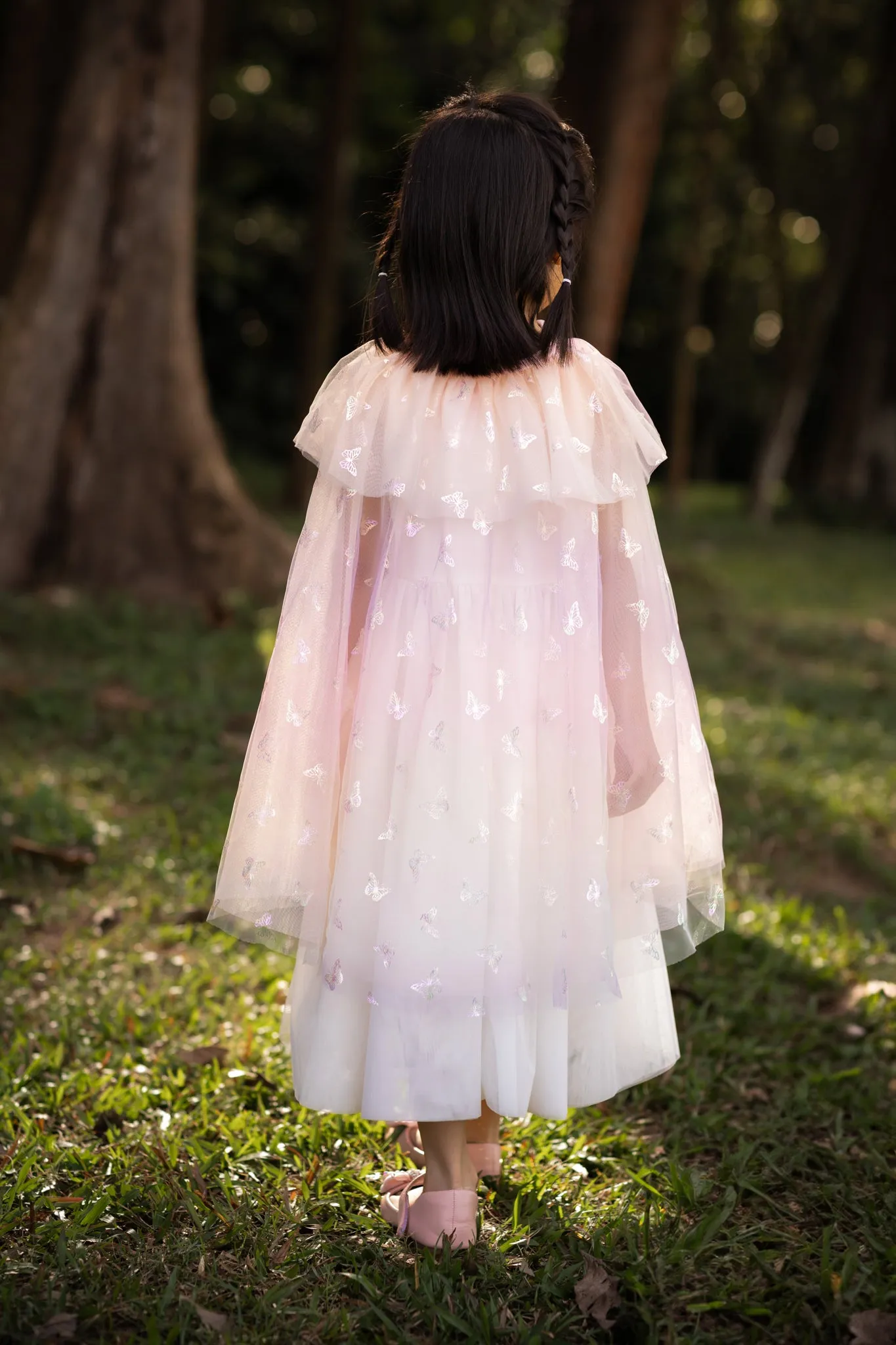 Tulle Cape - Pink Butterflies