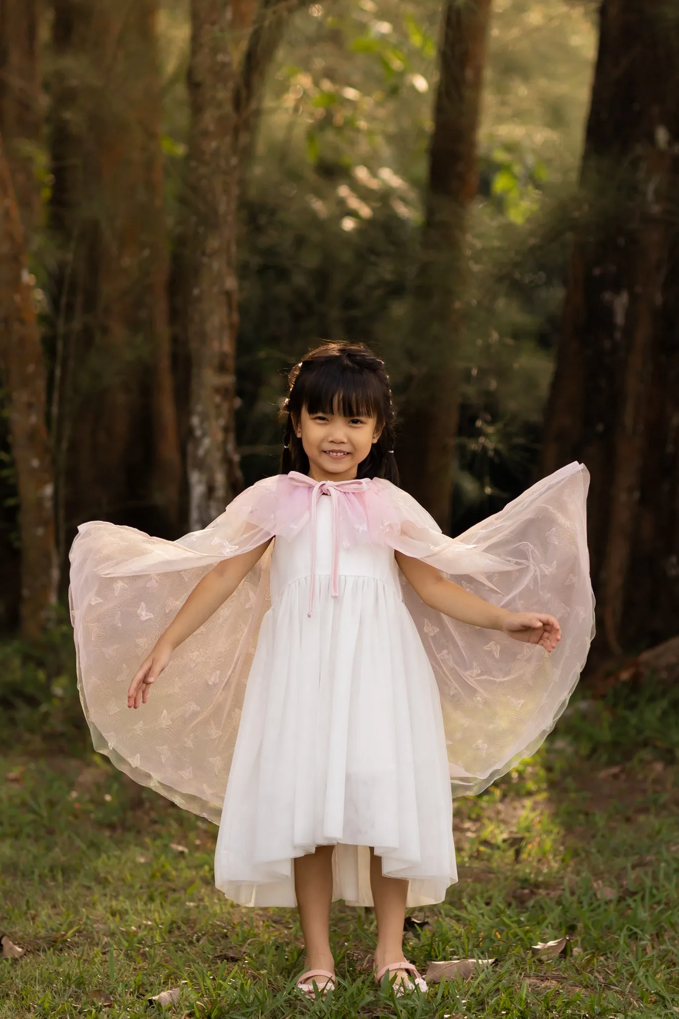 Tulle Cape - Pink Butterflies