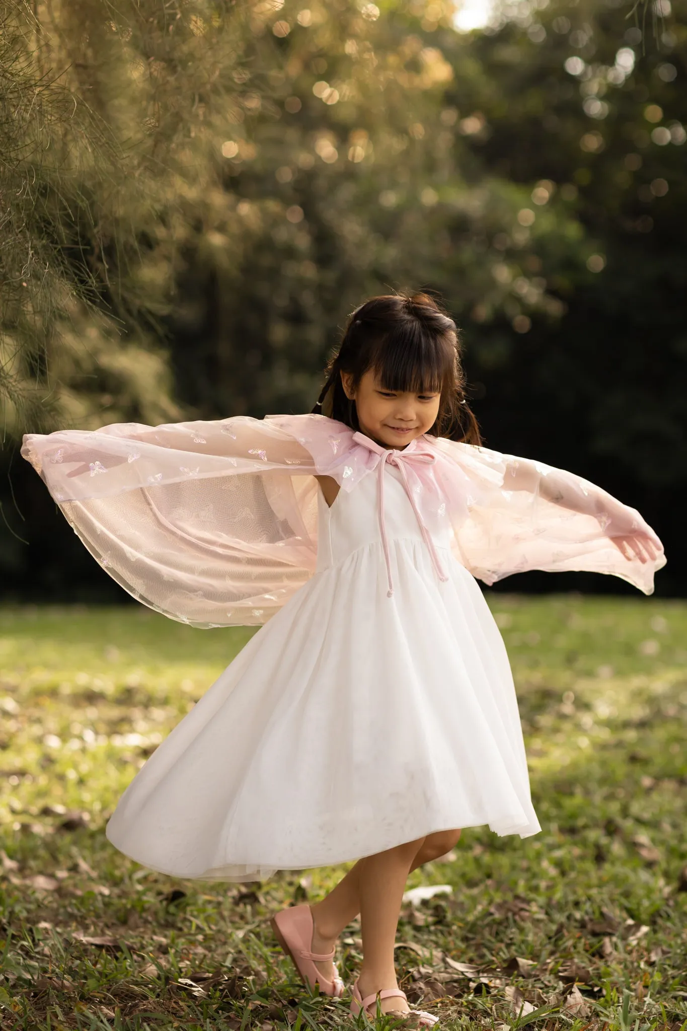 Tulle Cape - Pink Butterflies