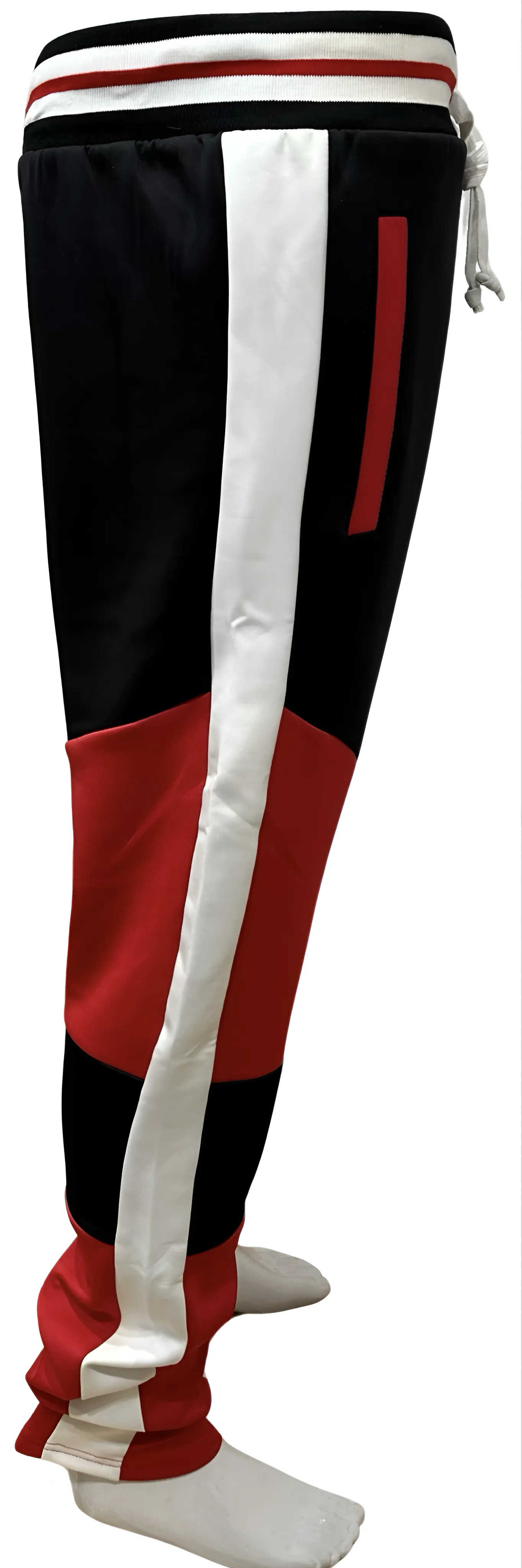 ^UCXX^ (BLACK-RED) JOGGER STYLE TRACK PANTS (ACTIVEWEAR)