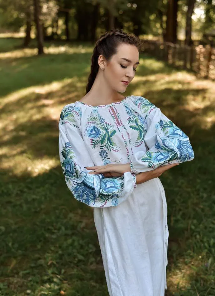 Ukrainian dress with floral embroidery