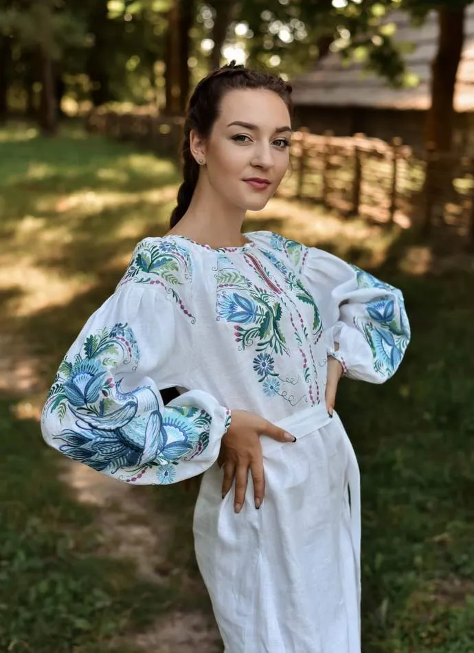 Ukrainian dress with floral embroidery