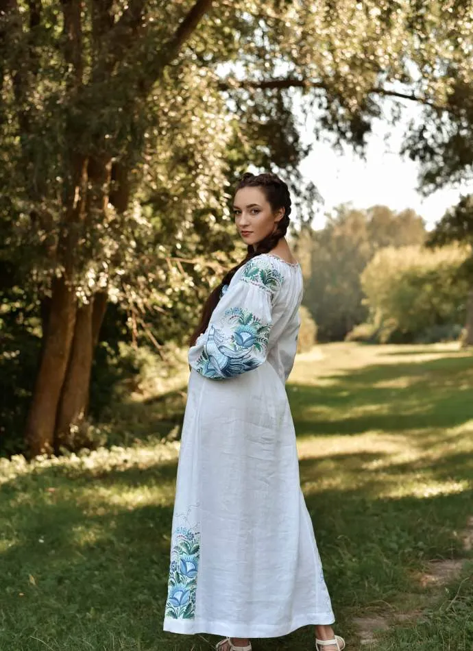 Ukrainian dress with floral embroidery