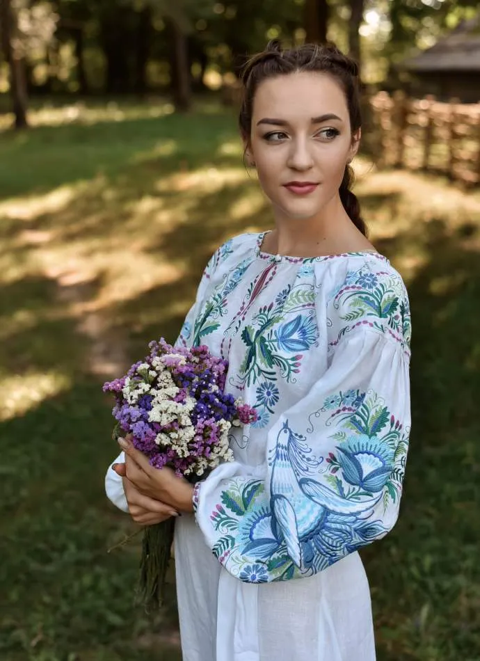 Ukrainian dress with floral embroidery