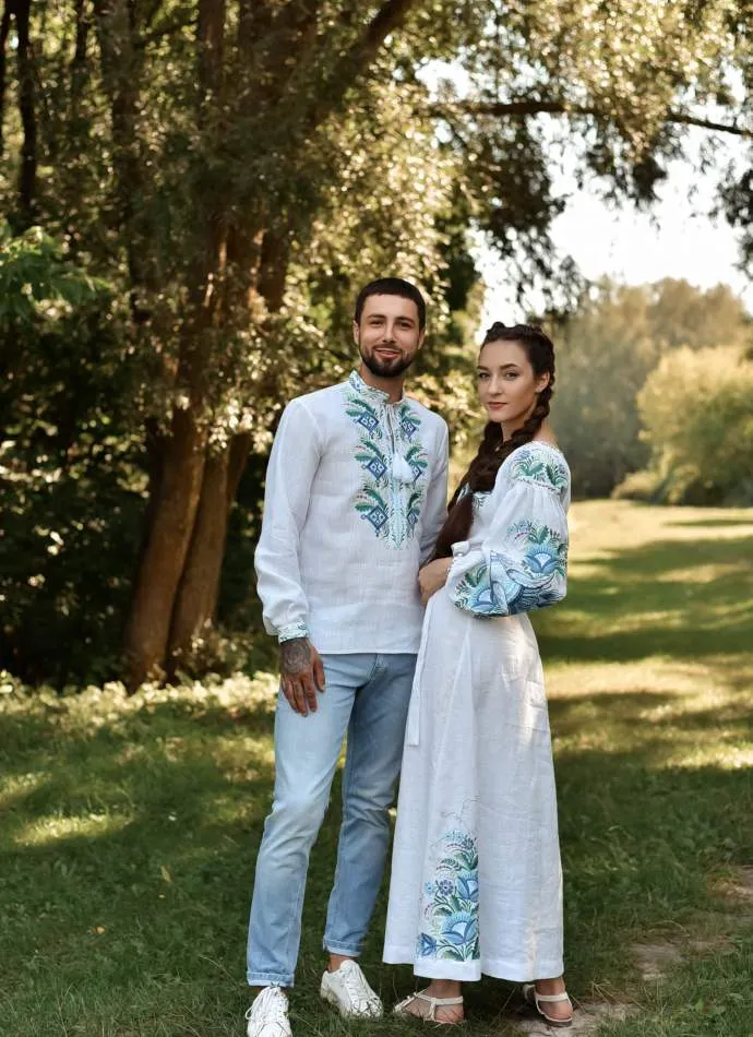 Ukrainian dress with floral embroidery