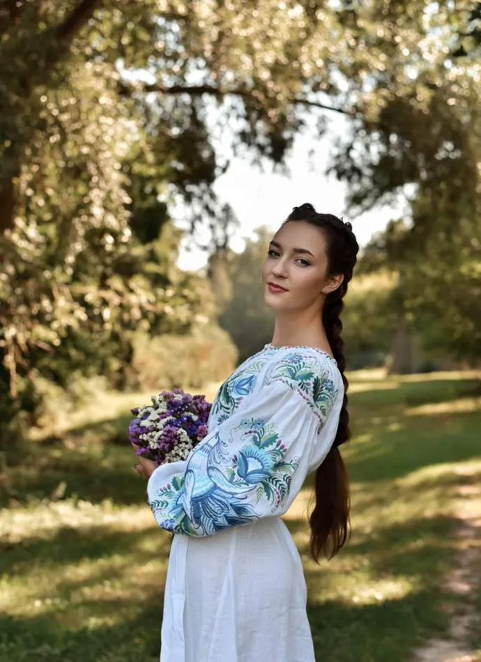 Ukrainian dress with floral embroidery