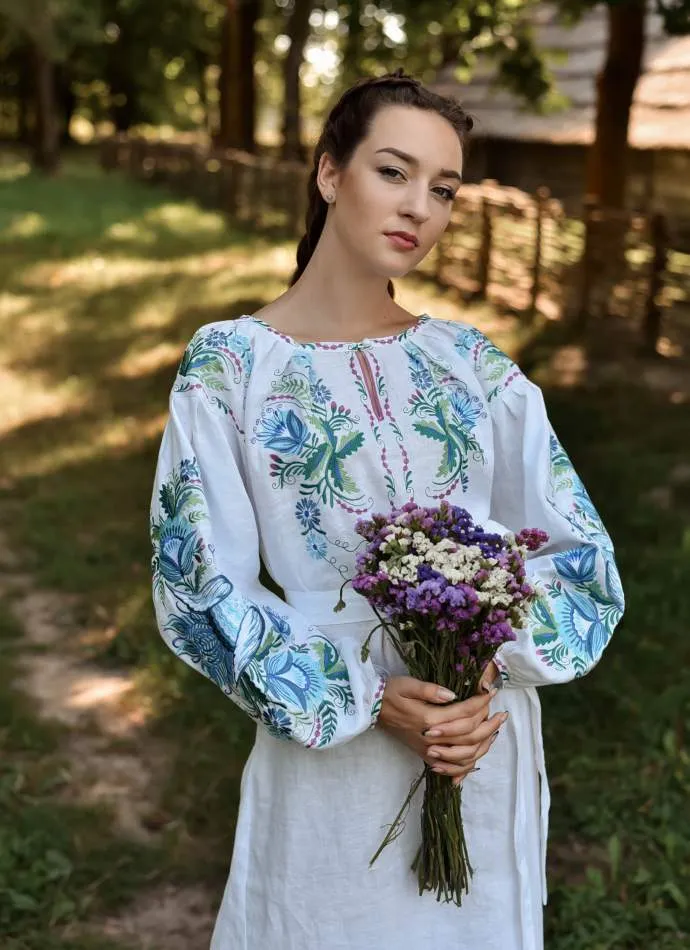 Ukrainian dress with floral embroidery