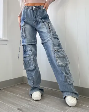 Urban Luxe Denim Cargo Pants