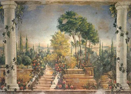 View on the Garden Fresco Painting