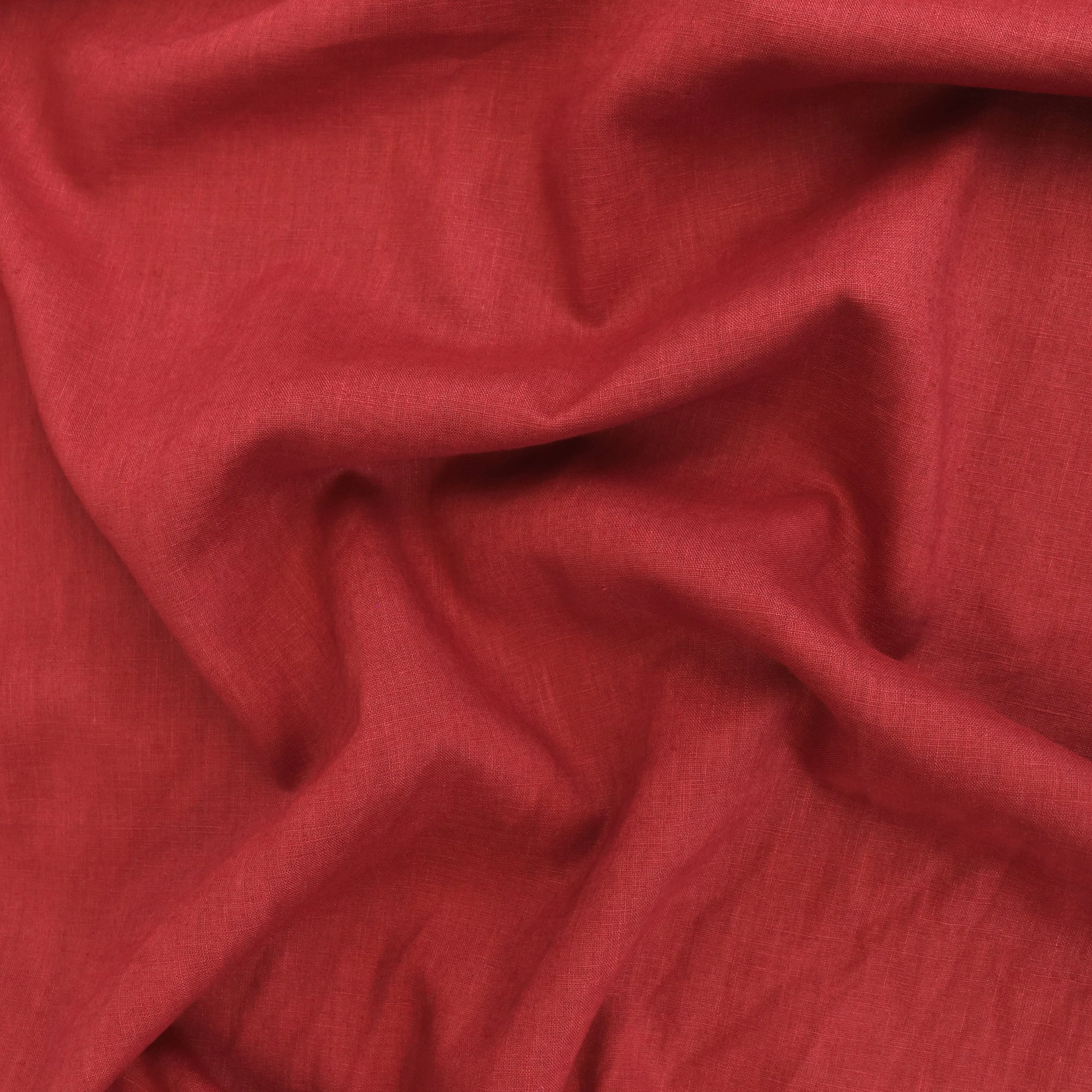 Washed Linen Cotton Lightweight - Red - END OF BOLT 73cm