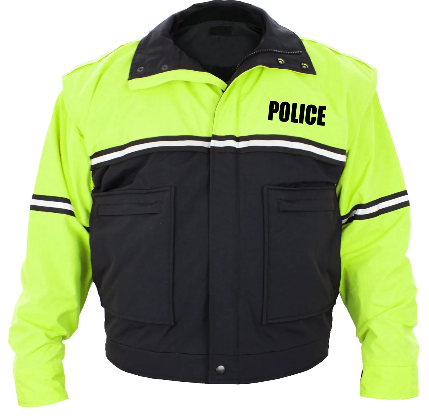 Water Proof Zip-Off Sleeve Bike Patrol Jacket with Removable Liner (Police)