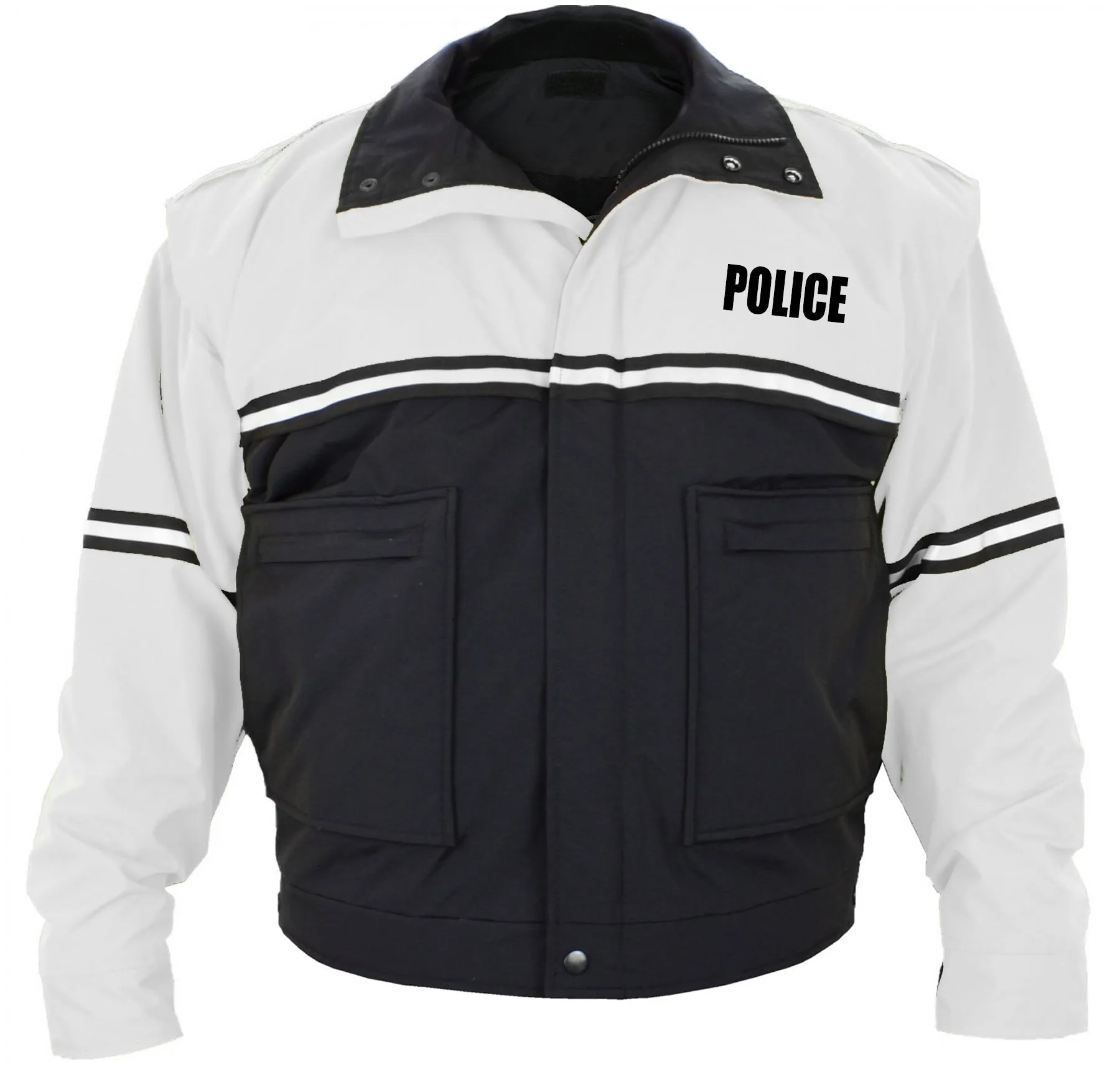 Water Proof Zip-Off Sleeve Bike Patrol Jacket with Removable Liner (Police)