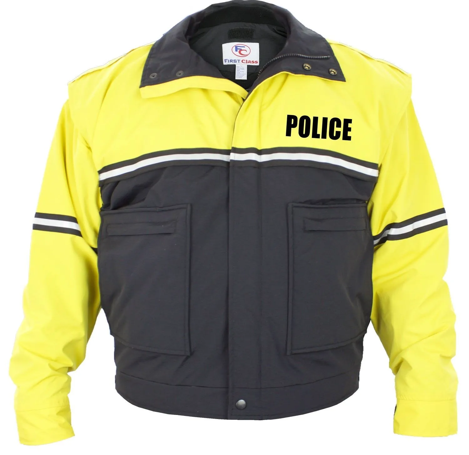 Water Proof Zip-Off Sleeve Bike Patrol Jacket with Removable Liner (Police)