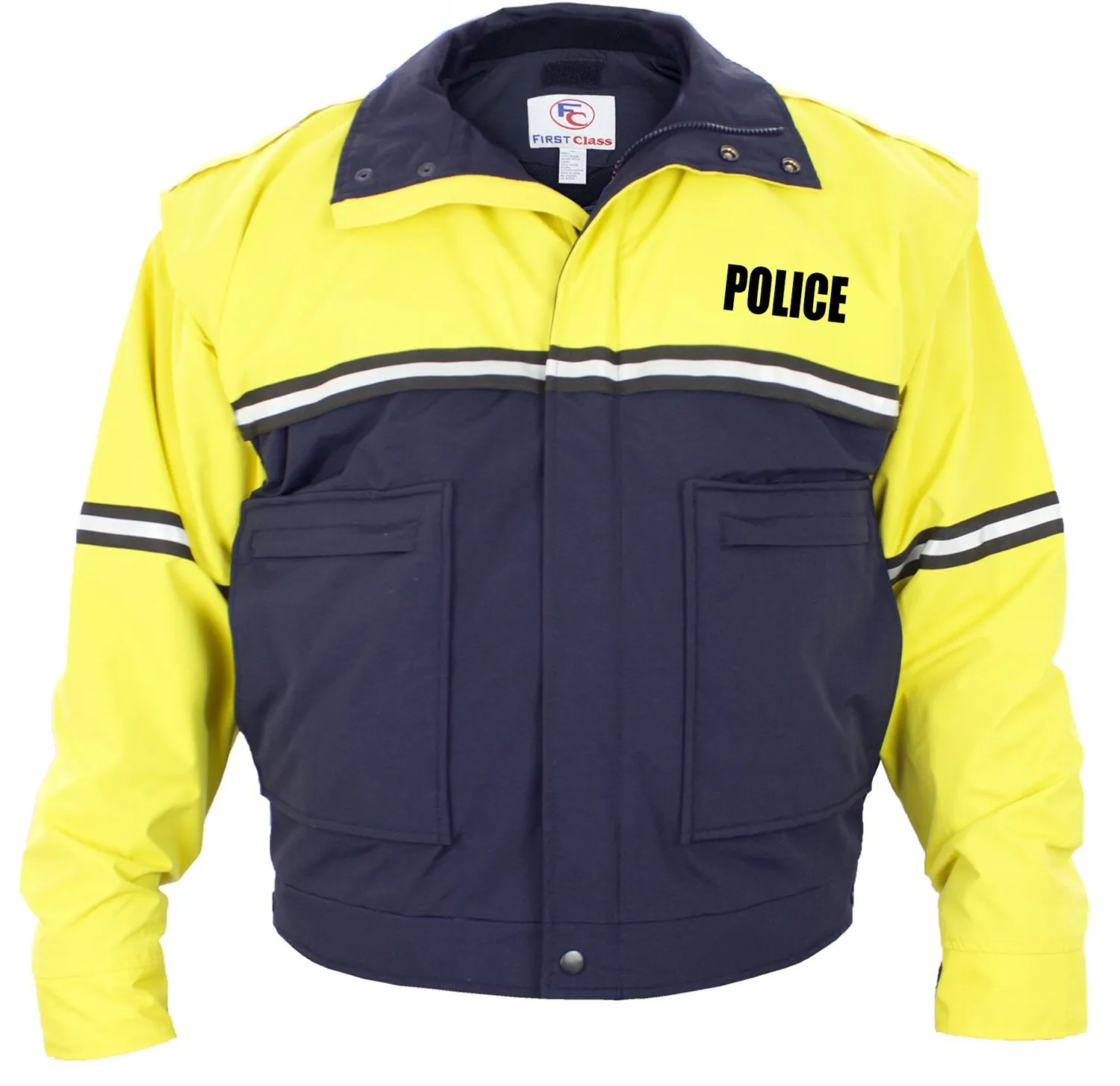 Water Proof Zip-Off Sleeve Bike Patrol Jacket with Removable Liner (Police)