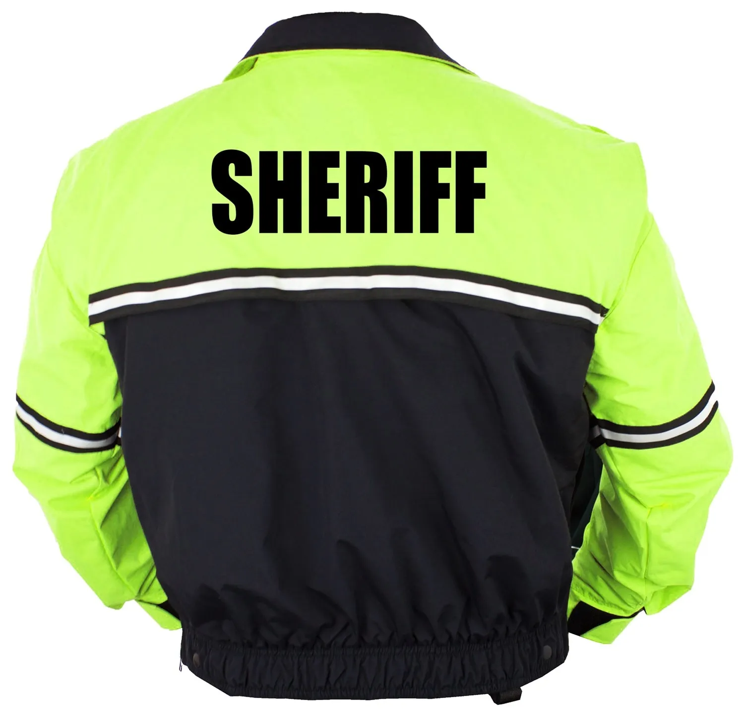 Water Proof Zip-Off Sleeve Bike Patrol Jacket with Removable Liner (Sheriff)