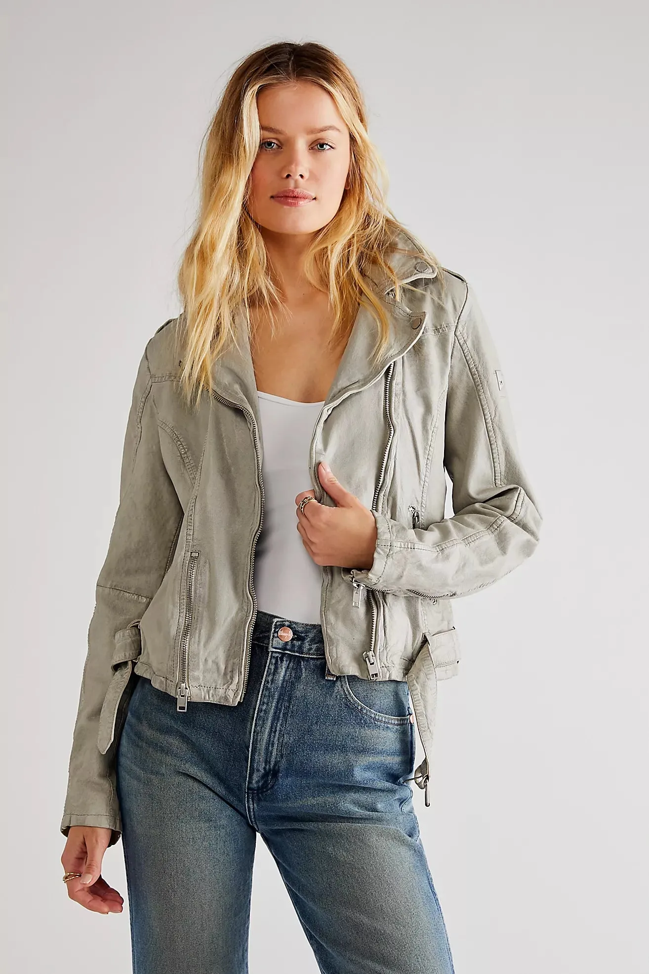 Wild Leather Jacket - Stone