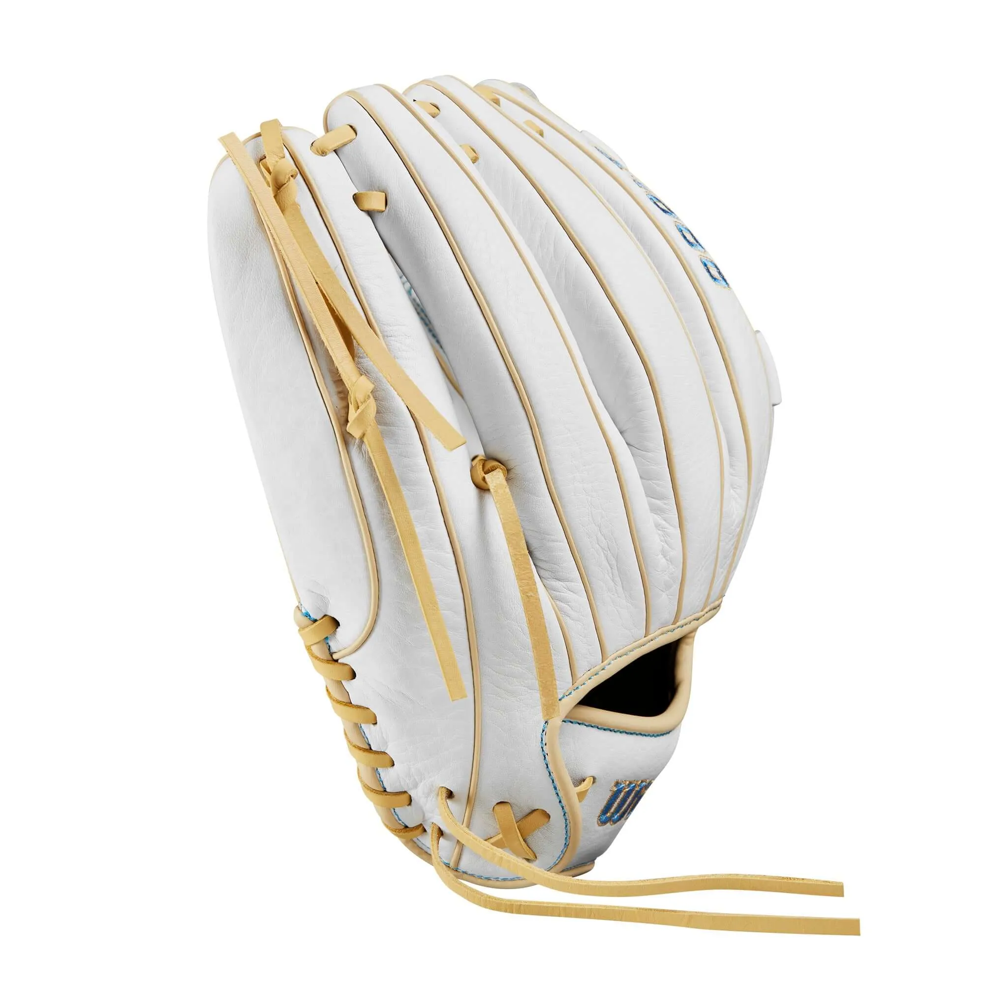 Wilson 2024 A1000 V125 Fastpitch Softball Glove White/Blue/Blonde 12.5"