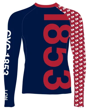 WOMEN RASH GUARD TOP LONG SLEEVE NAVY | CAROLINA YACHT CLUB