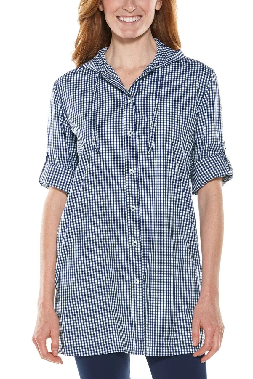 Women's Iztapa Beach Shirt  |  Navy Gingham