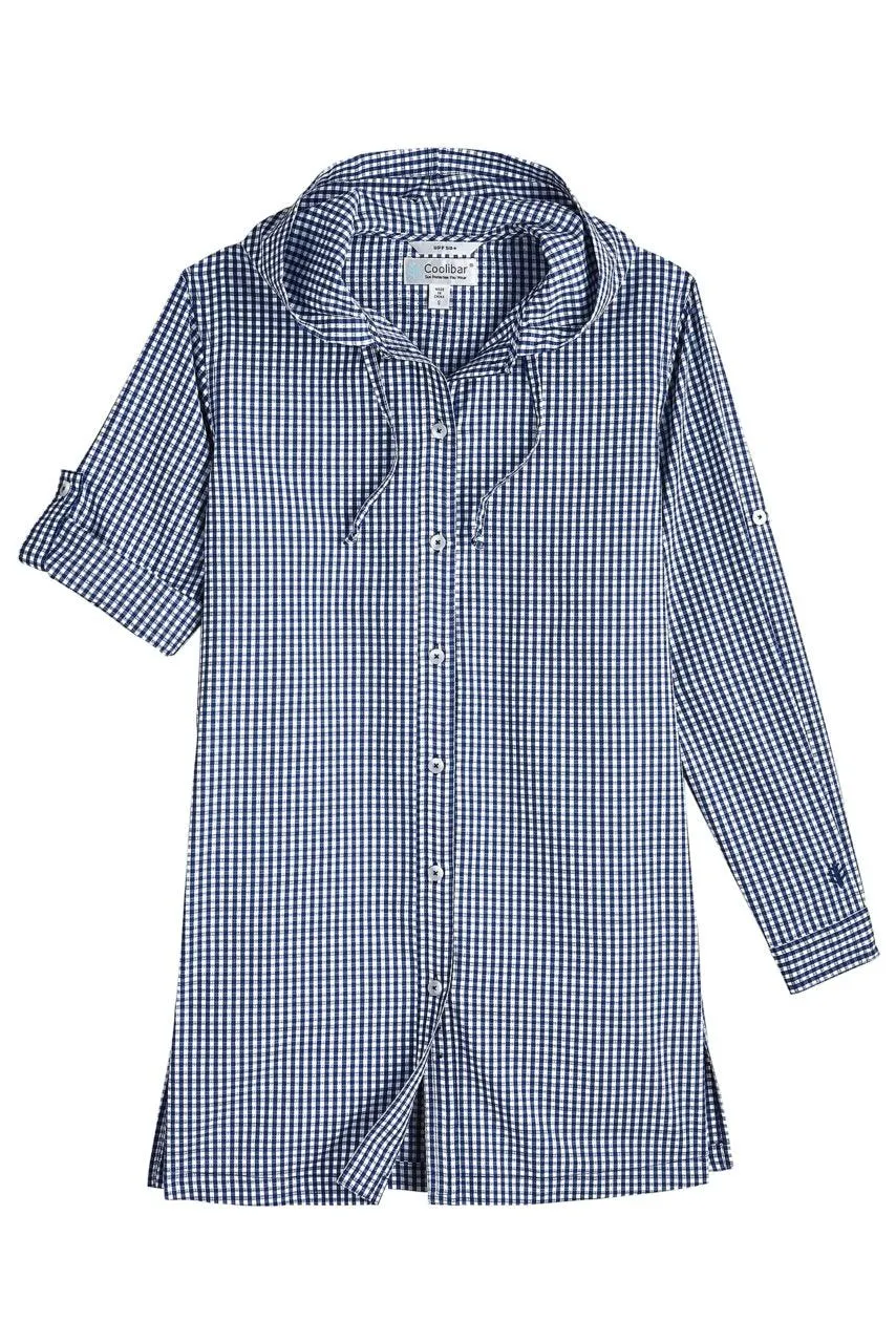 Women's Iztapa Beach Shirt  |  Navy Gingham