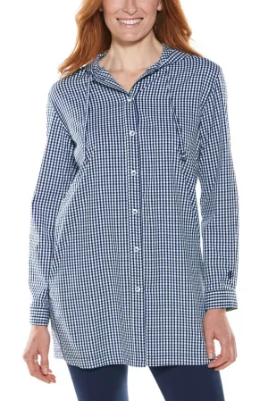 Women's Iztapa Beach Shirt  |  Navy Gingham