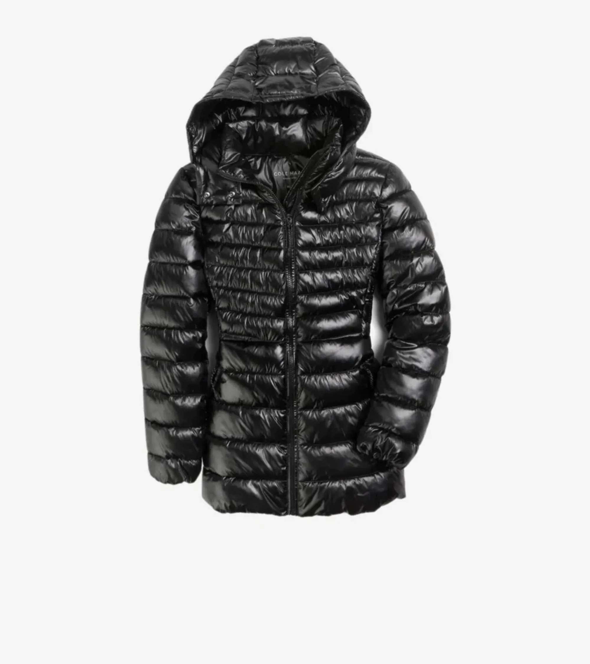 Women's Quilted Pearl Faux Down Removable Hood Jacket