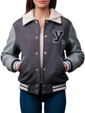 Women's Shearling-Collared Varsity Jacket