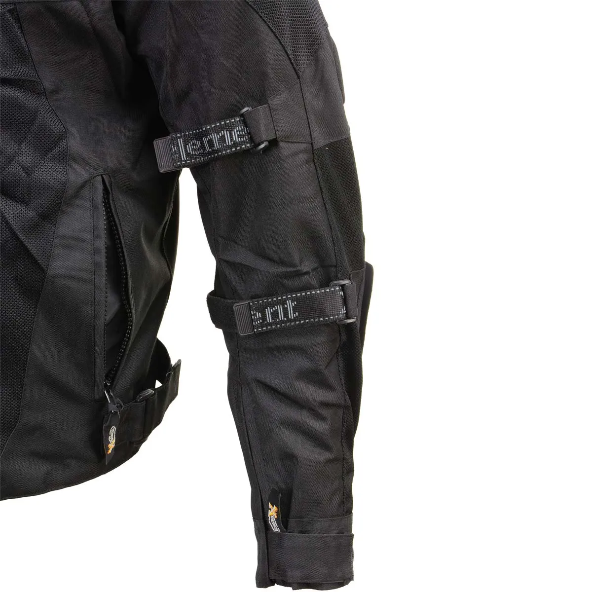 Xelement CF751 Men's Roll Out Black Tri-Tex Motorcycle Protective Riders Jacket w/ CE Armor Protection