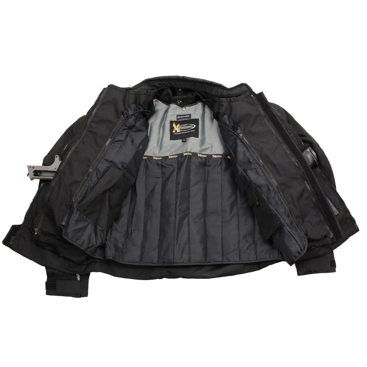 Xelement CF751 Men's Roll Out Black Tri-Tex Motorcycle Protective Riders Jacket w/ CE Armor Protection