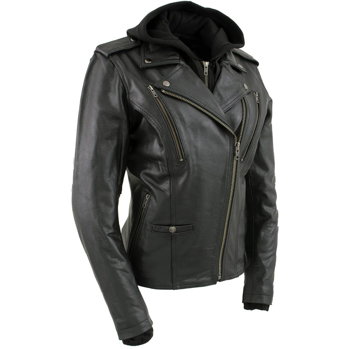 Xelement XS2516 Women's Black ‘Madame’ Hooded and Vented Motorcycle