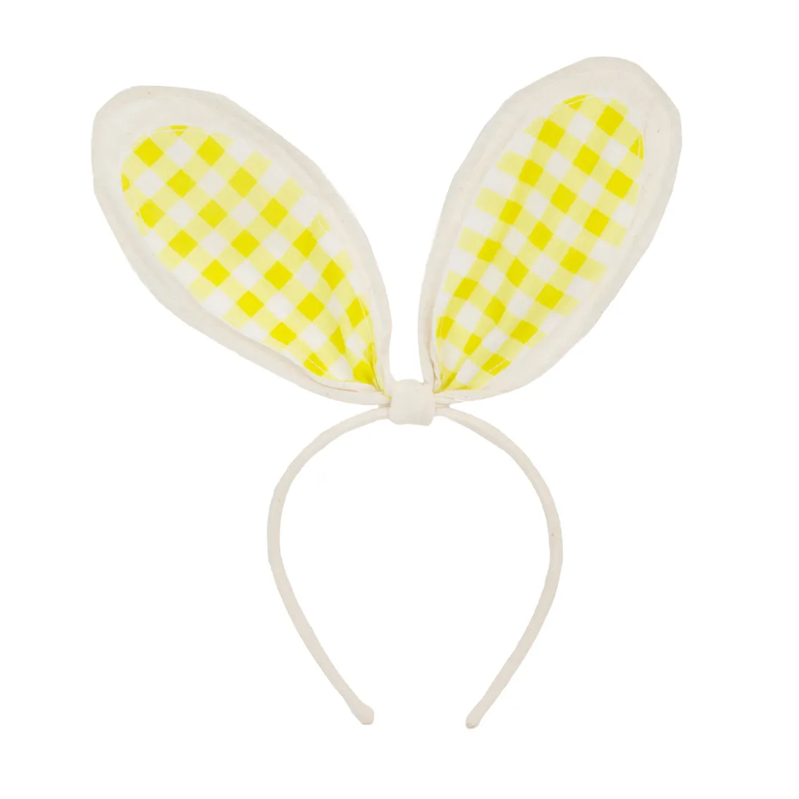 Yellow Gingham Bunny Ears Headband