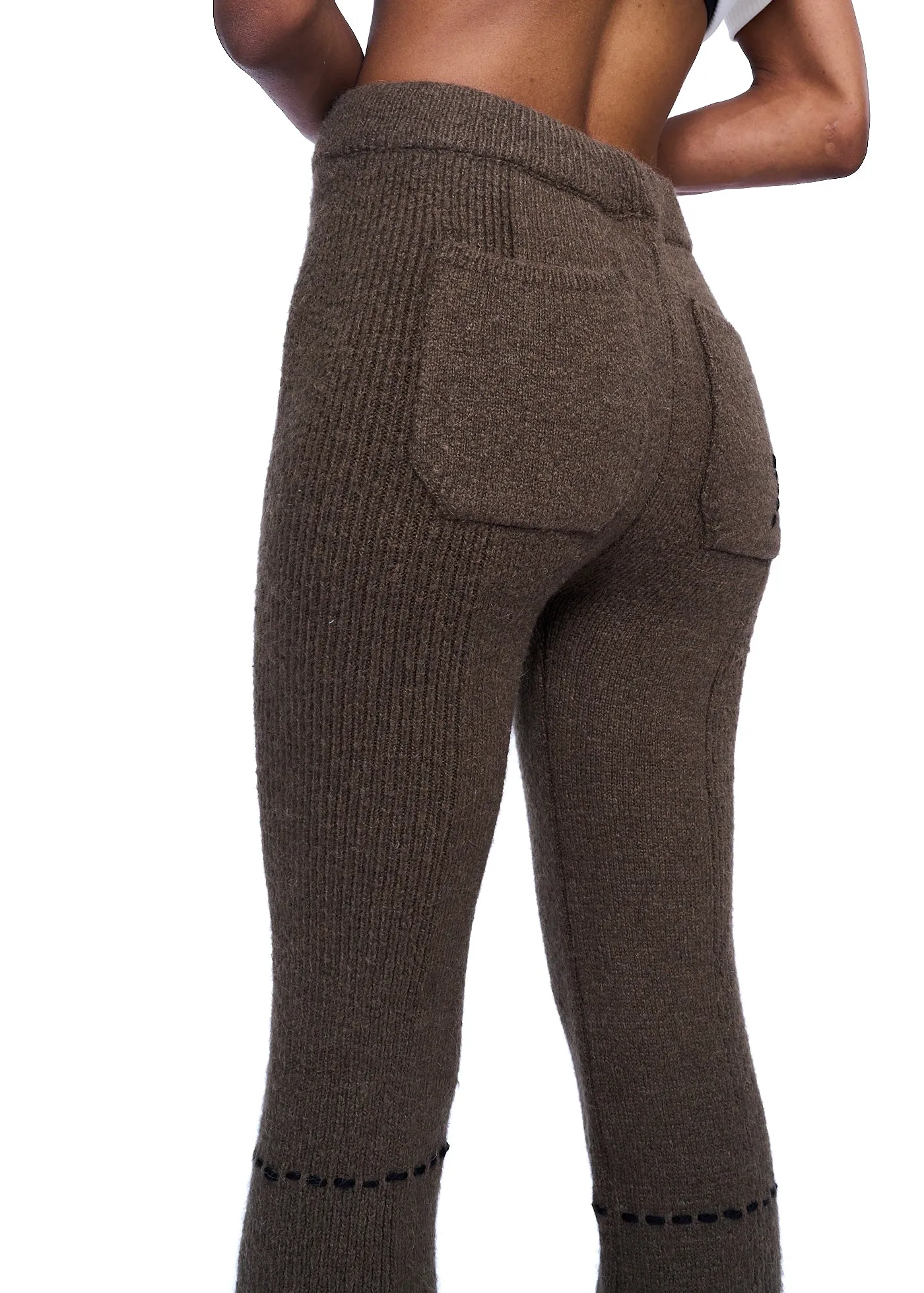 YUSE Stitch Alpaca Knit Boots Cut Pants